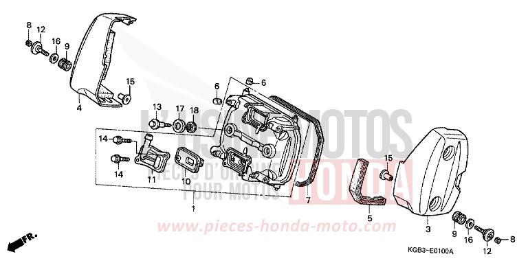 COUVERCLE DE CULASSE (AVANT) de Shadow VT125C FUTURE GRAY METALLIC (NH398) 2000